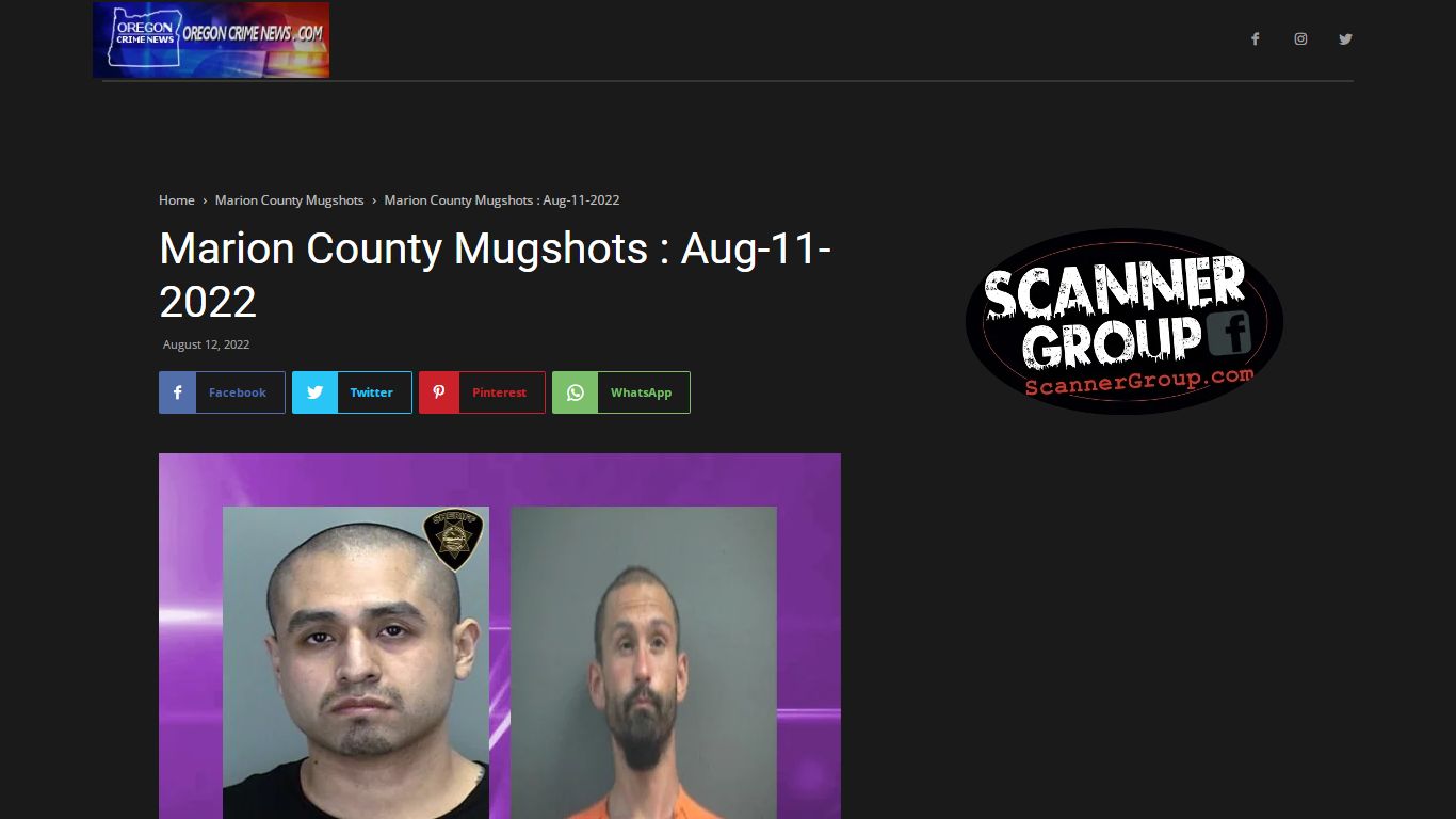 Marion County Mugshots : Aug-11-2022 - Oregon Crime News