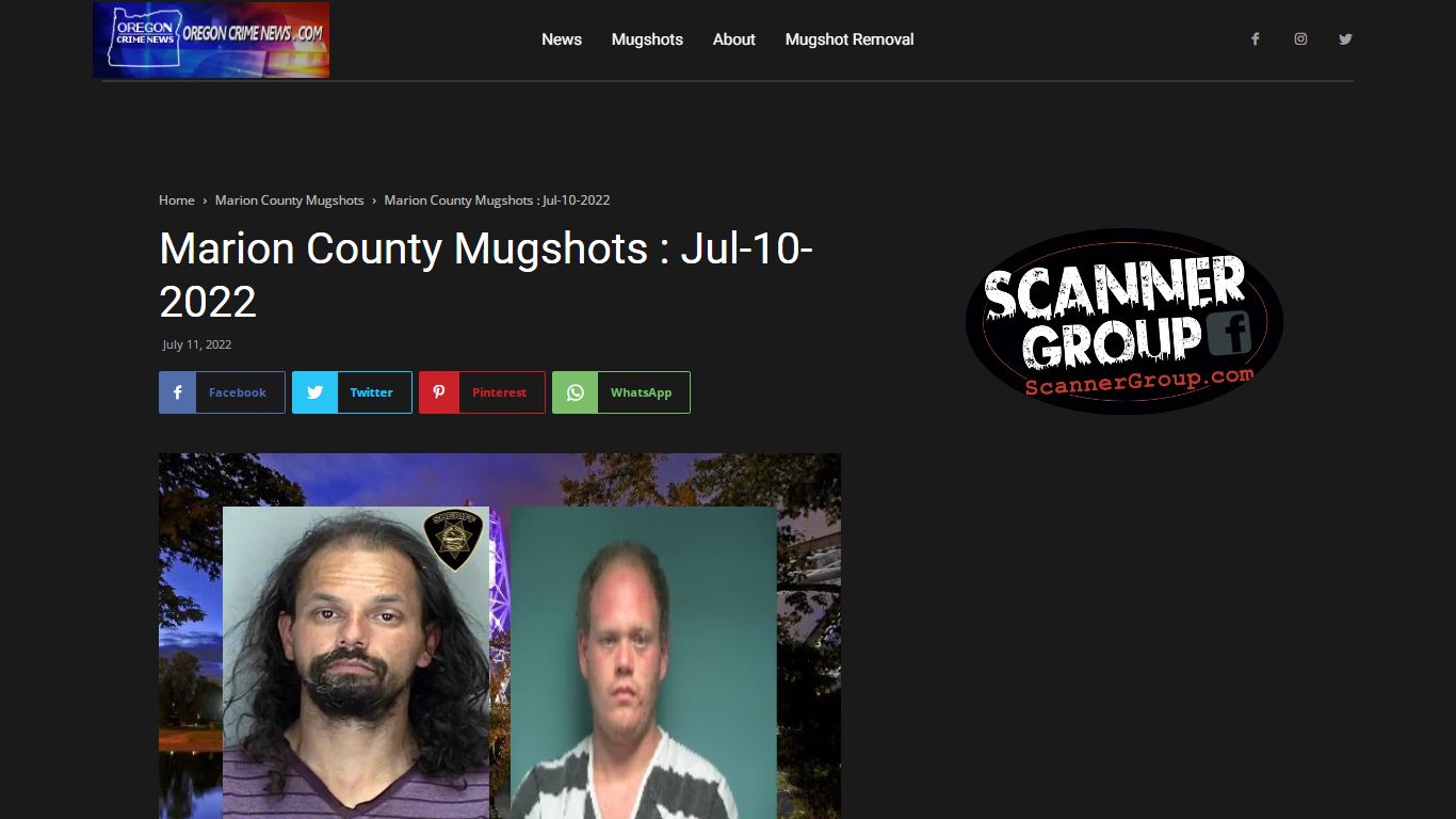 Marion County Mugshots : Jul-10-2022 - Oregon Crime News